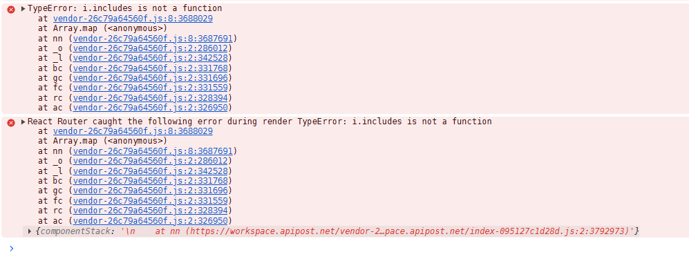 打开接口，页面报错，提示刷新页面，没法使用