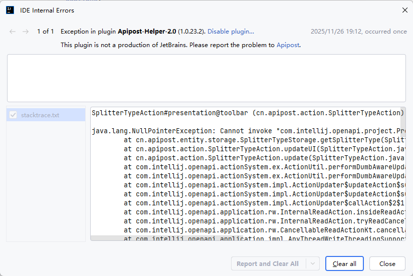 Idea的插件报错