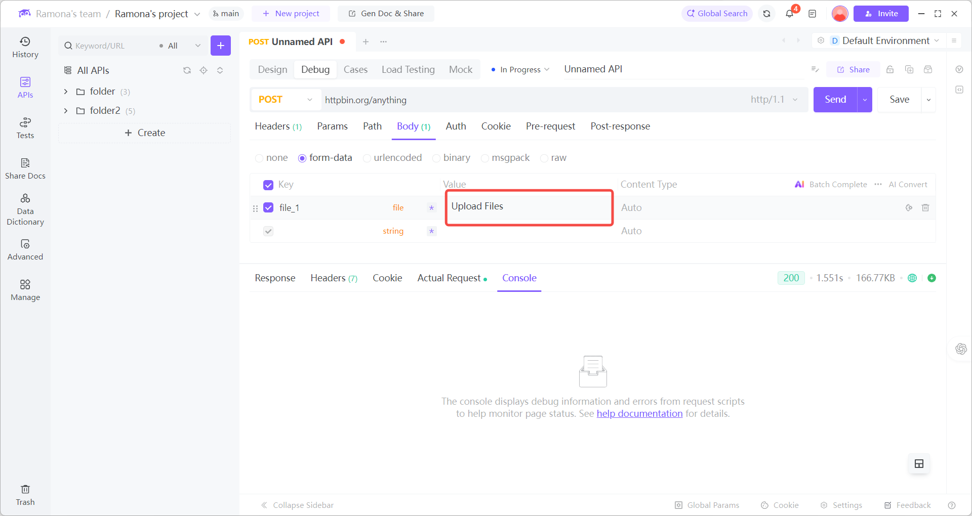 Testing File Uploads in EchoAPI